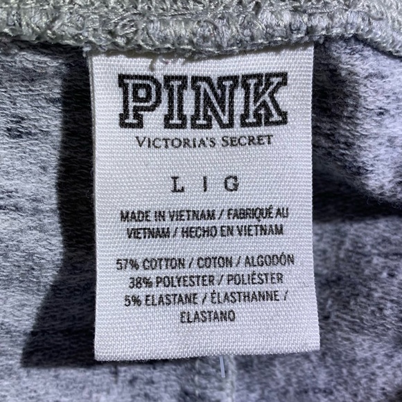 PINK Victorias Secret Pink Relaxed Jogger Logo Pants | Heather Gray | large - Picture 5 of 5